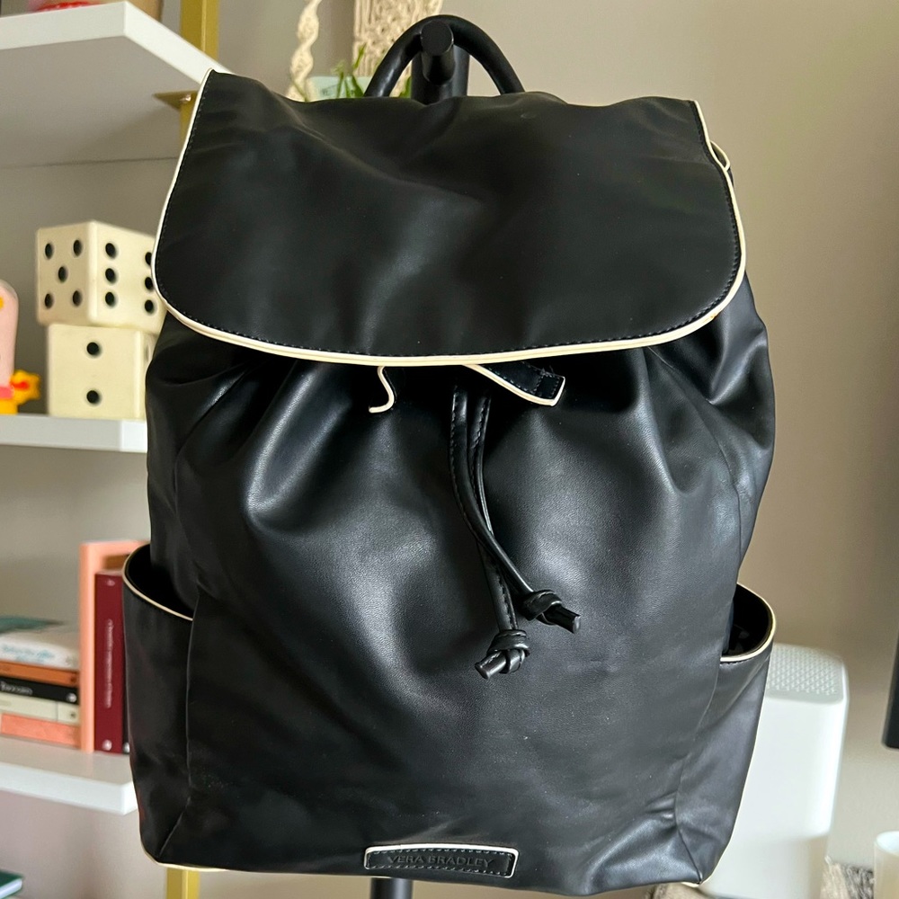 Vera Bradley NWT black leather backpack